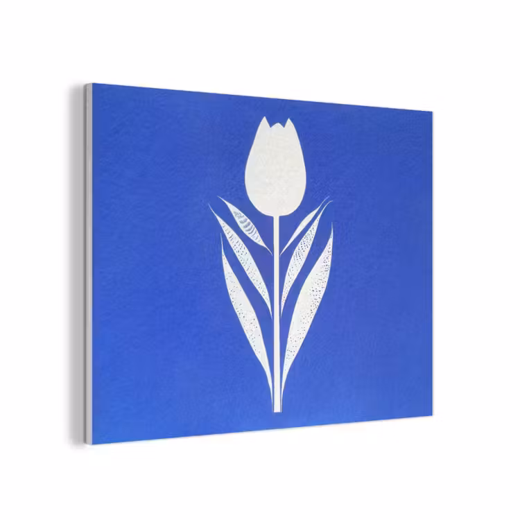 Tulp - Minimalistisch - Bladeren - Wit PET vilt klein -3d