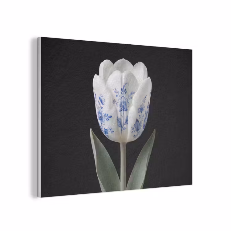 Tulp - Patroon - Blauw PET vilt klein -3d