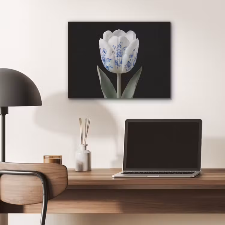 Tulp - Patroon - Blauw PET vilt klein -sfeer5