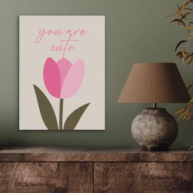 Tulp - Roze - Valentijn - Bloem PET vilt klein -sfeer2