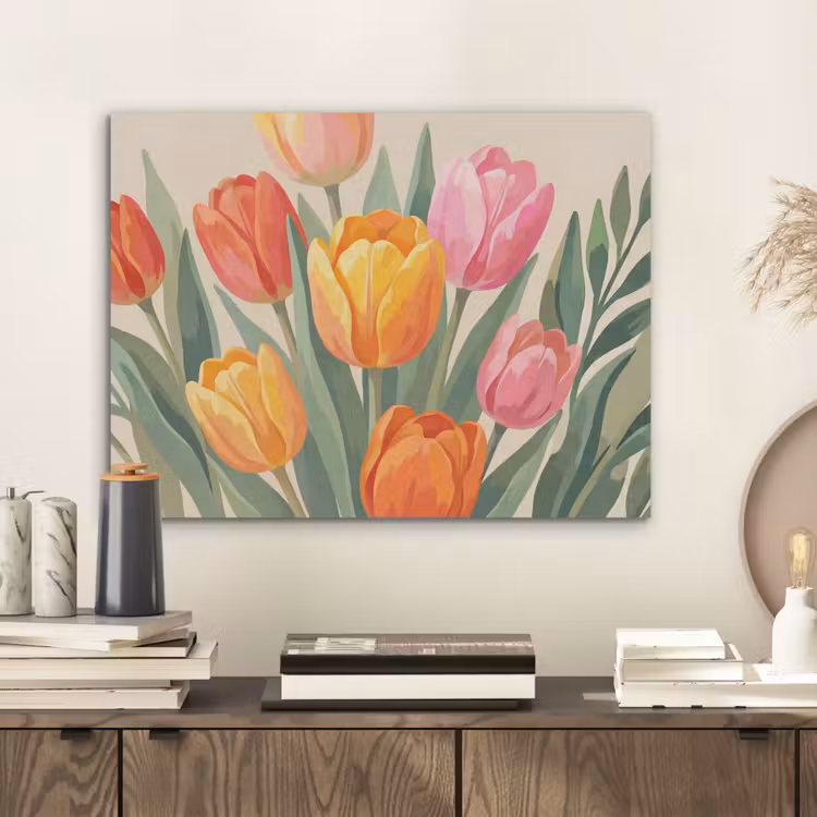 Tulpen - Abstract - Kleurrijk PET vilt klein -sfeer1