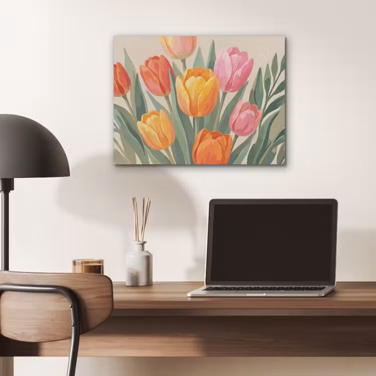 Tulpen - Abstract - Kleurrijk PET vilt klein -sfeer5