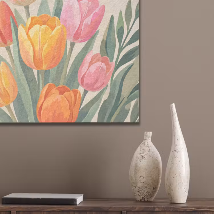 Tulpen - Abstract - Kleurrijk PET vilt klein -sfeer6_closeup
