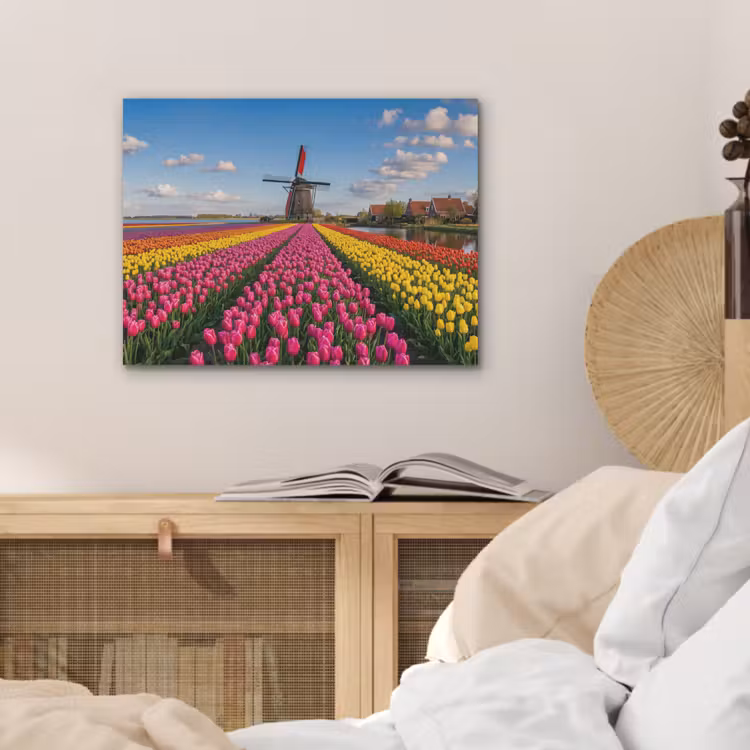 Tulpen - Holland - Molen - Kleurrijk PET vilt klein -sfeer3