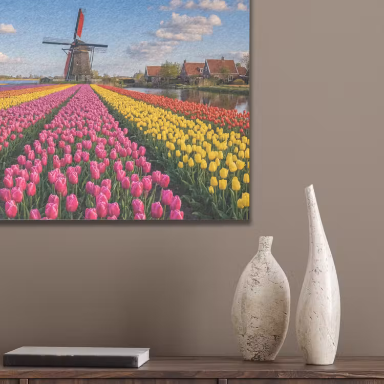 Tulpen - Holland - Molen - Kleurrijk PET vilt klein -sfeer6_closeup