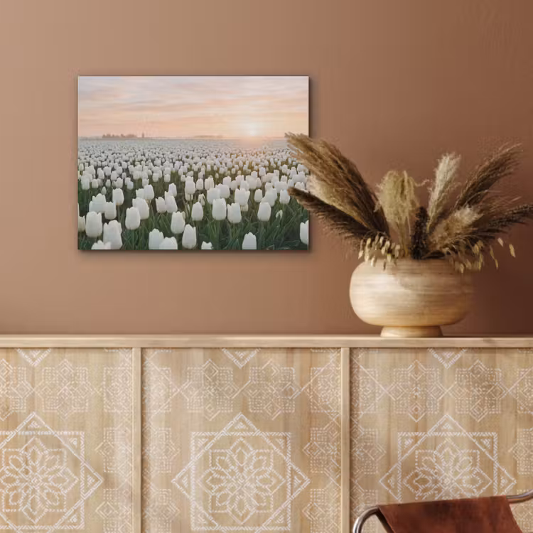 Tulpen - Landschap - Wit PET vilt klein -sfeer4