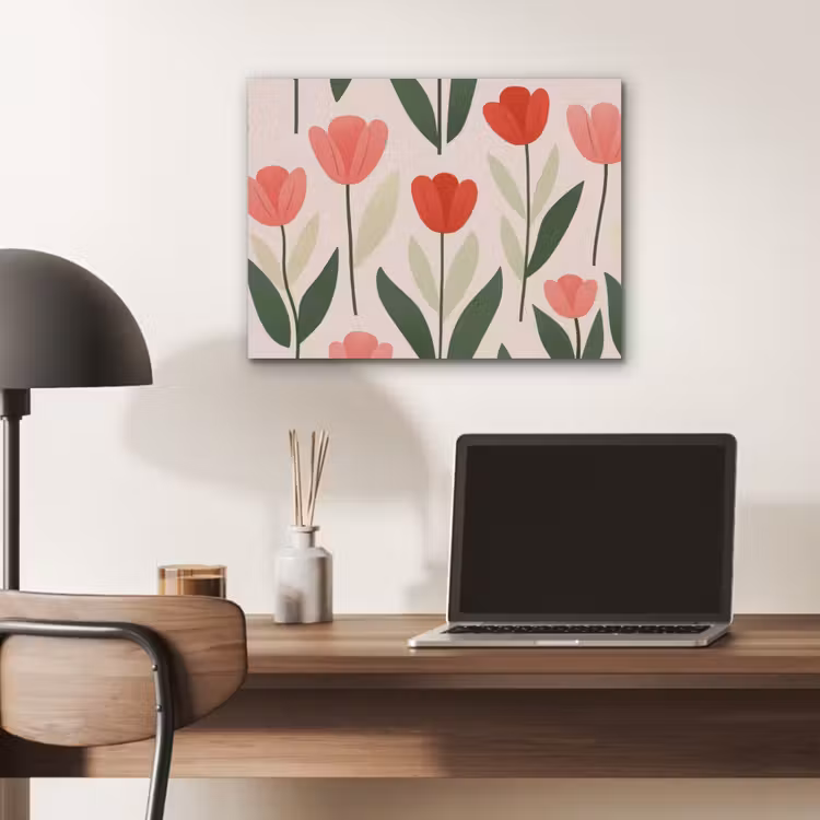 Tulpen - Modern - Roze PET vilt klein -sfeer5
