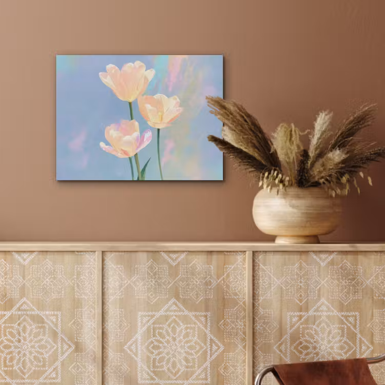 Tulpen - Roze accenten - Blauw PET vilt klein -sfeer4