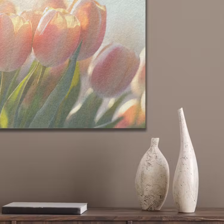 Tulpen - Roze - Zonnestralen PET vilt klein -sfeer6_closeup