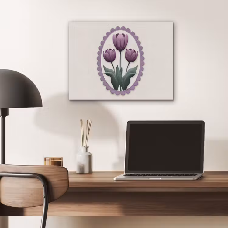 Tulpen - Paars - Lijst - Bladeren PET vilt klein -sfeer5