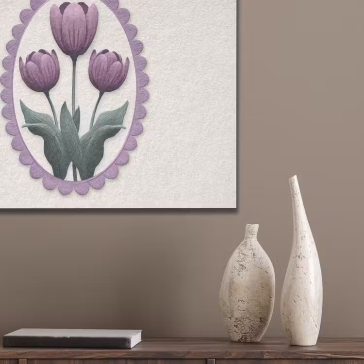 Tulpen - Paars - Lijst - Bladeren PET vilt klein -sfeer6_closeup