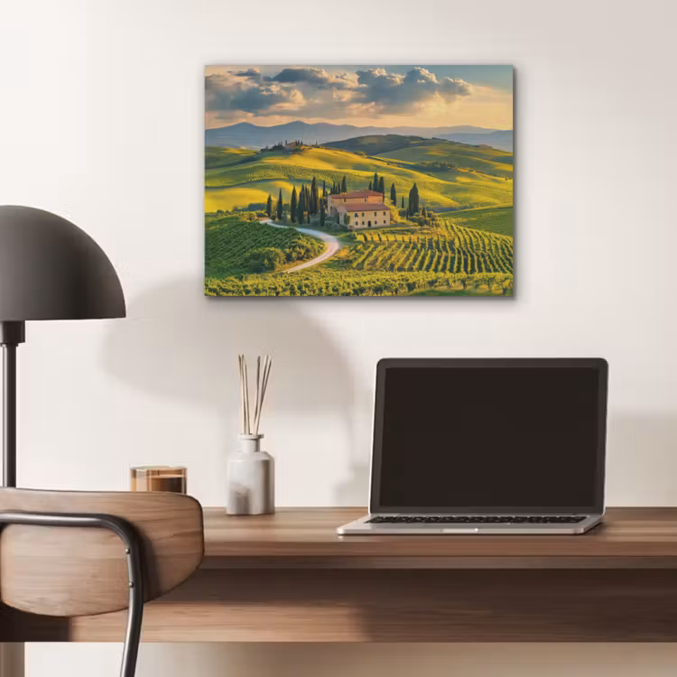 Toscane - Landschap - Wijngaarden PET vilt klein -sfeer5