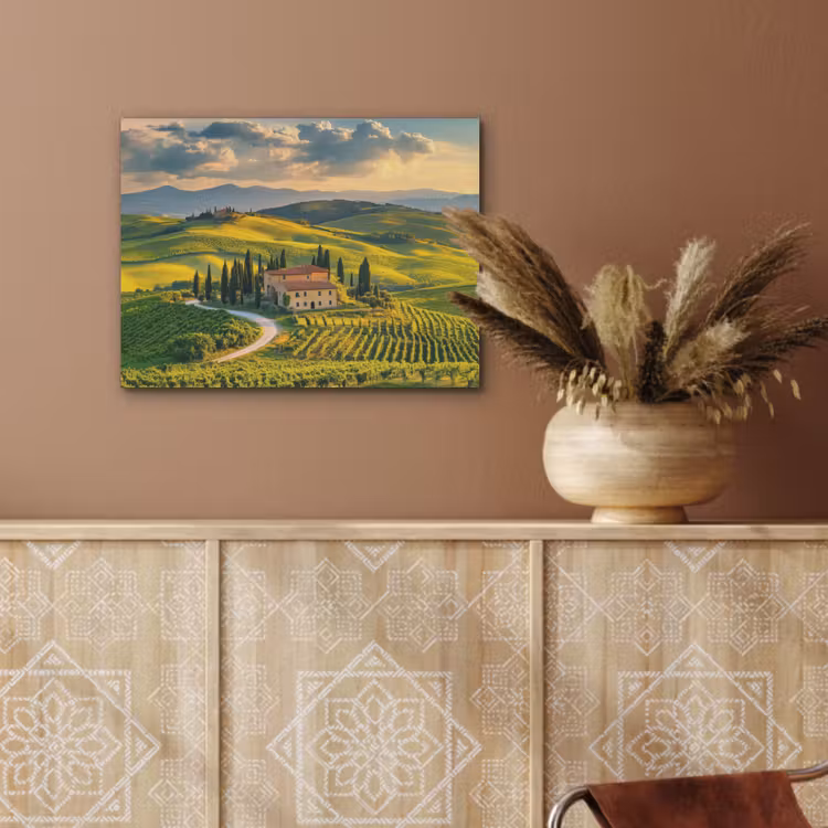 Toscane - Landschap - Wijngaarden PET vilt klein -sfeer4