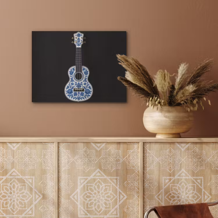 Ukelele - Delfts - Blauw - Muziek PET vilt klein -sfeer4