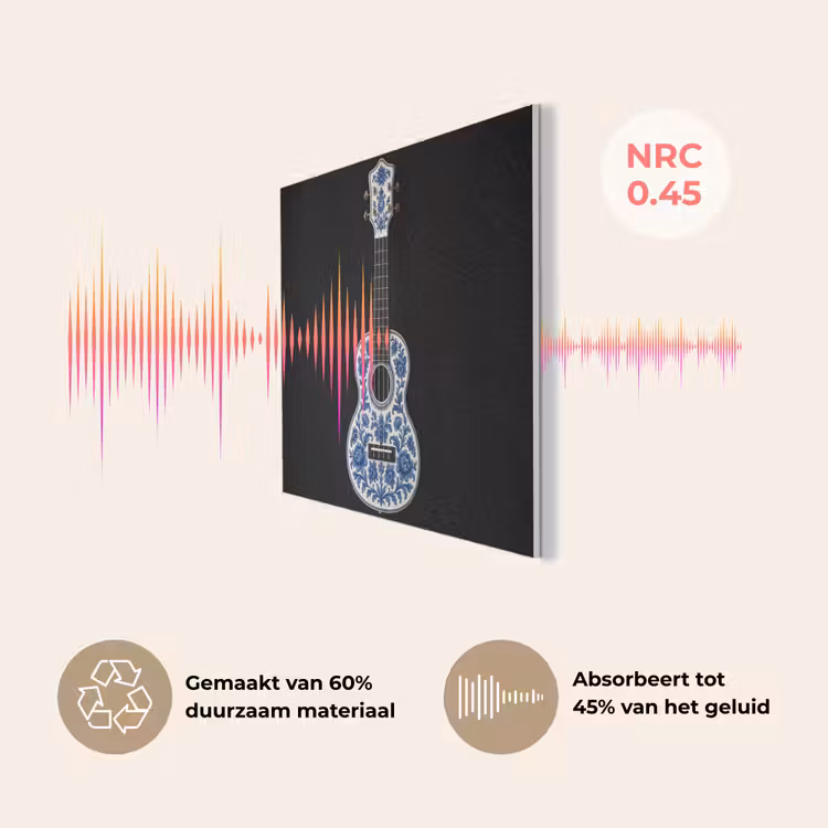 Ukelele - Delfts - Blauw - Muziek PET vilt klein -USP_NL
