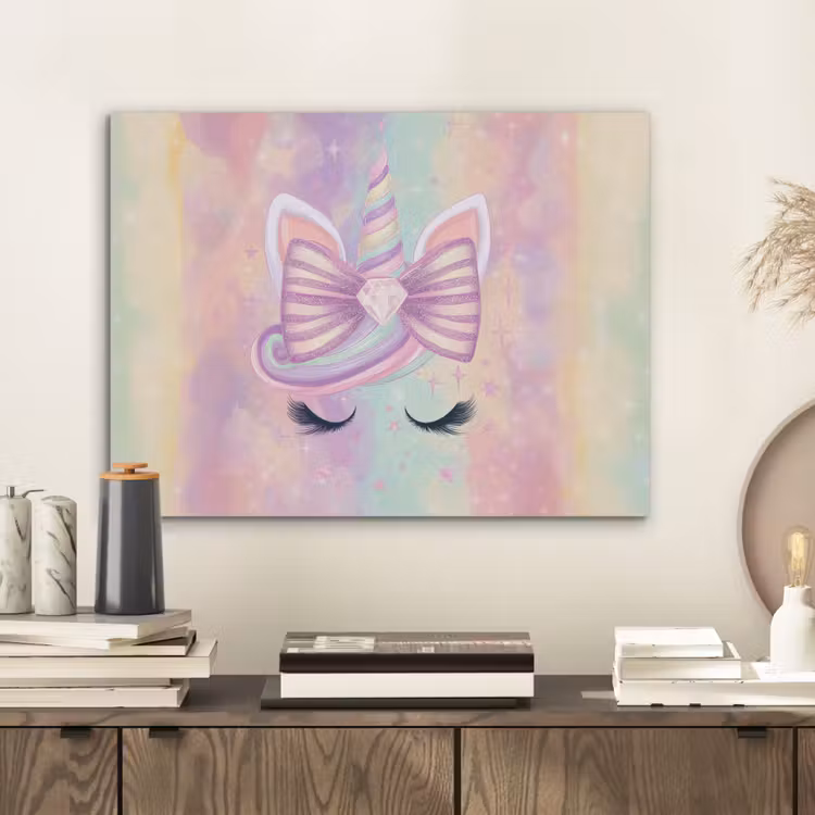 Eenhoorn - Glitters - Regenboog - pastel PET vilt klein -sfeer1