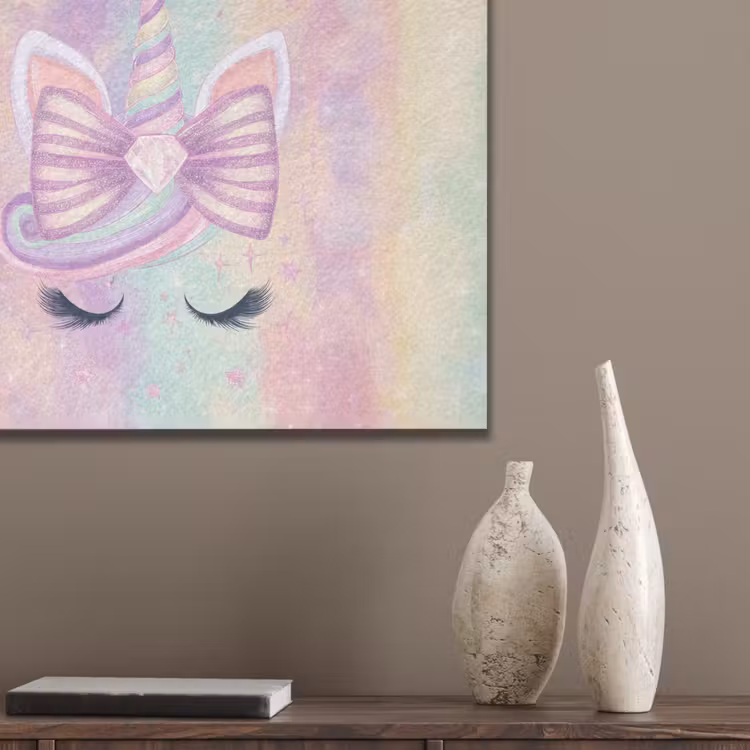 Eenhoorn - Glitters - Regenboog - pastel PET vilt klein -sfeer6_closeup