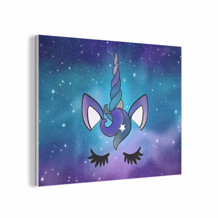 Eenhoorn - Sterrenhemel - Ster - Blauw PET vilt klein -3d