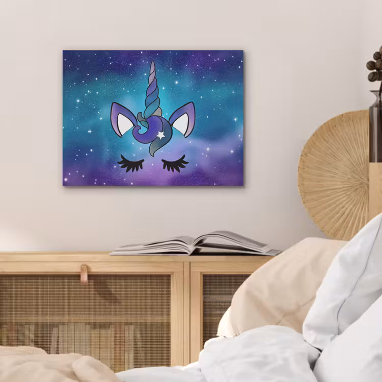 Eenhoorn - Sterrenhemel - Ster - Blauw PET vilt klein -sfeer3