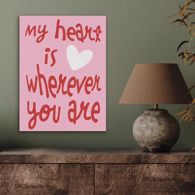 Valentijn - Hart - Liefde - Roze PET vilt klein -sfeer2