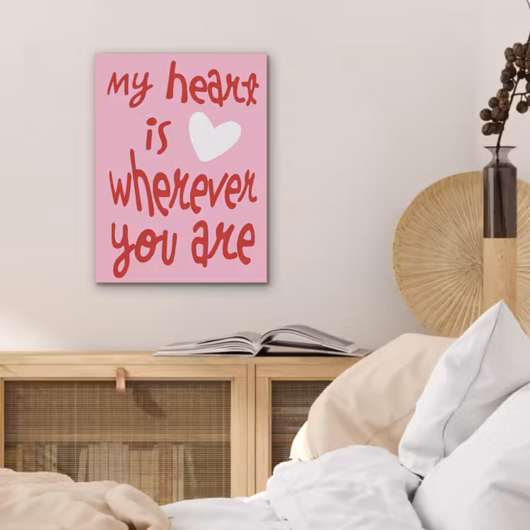 Valentijn - Hart - Liefde - Roze PET vilt klein -sfeer3