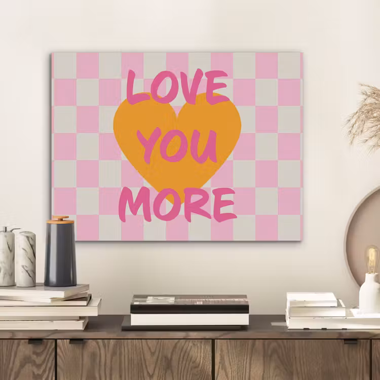 Valentijn - Love - Roze - Oranje PET vilt klein -sfeer1