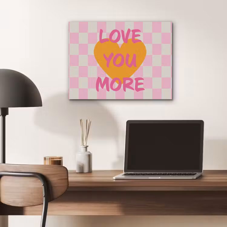 Valentijn - Love - Roze - Oranje PET vilt klein -sfeer5