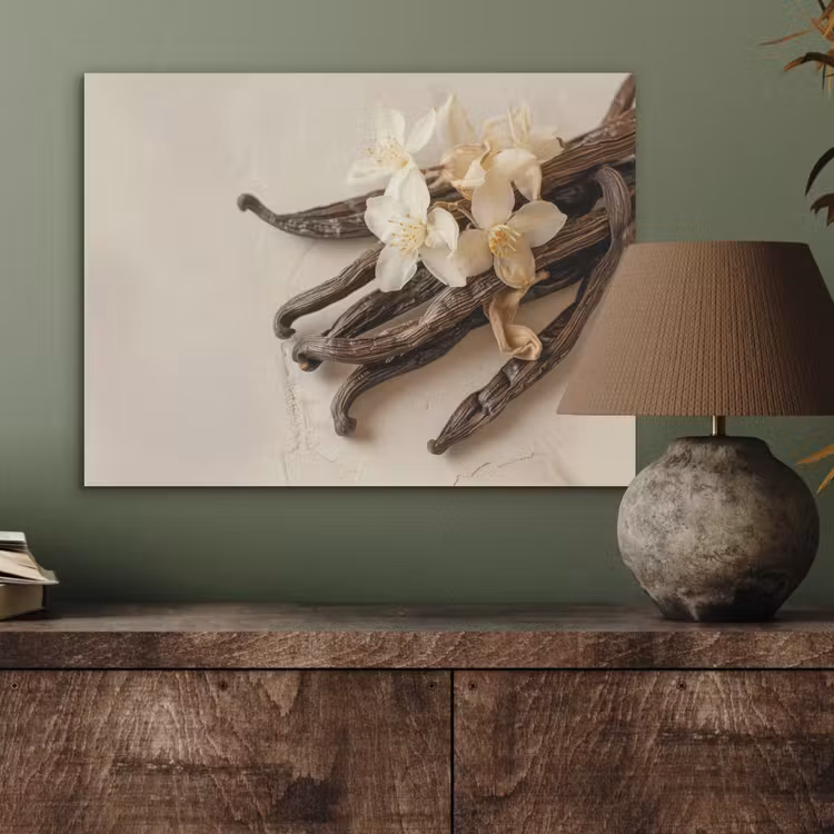 Vanille - Bloemen - Beige PET vilt klein -sfeer2