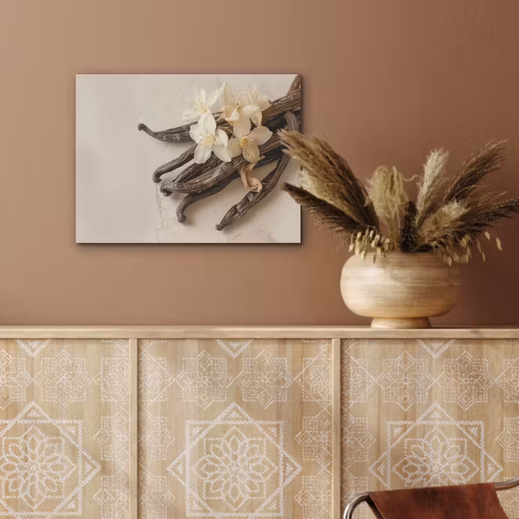 Vanille - Bloemen - Beige PET vilt klein -sfeer4