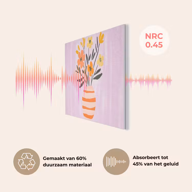 Vaas - Gestreept - Bloemen - Oranje PET vilt klein -USP_NL