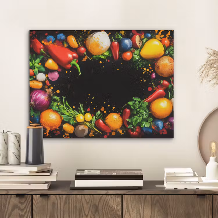 Groente - Graffiti - Kleurrijk - Koken - Abstract PET vilt klein -sfeer1