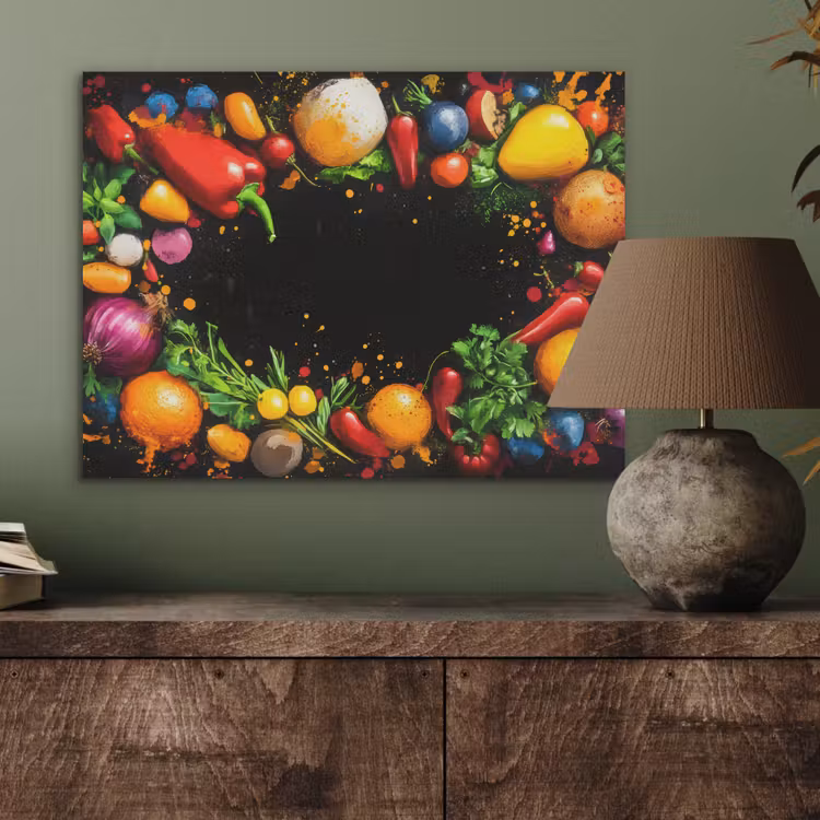 Groente - Graffiti - Kleurrijk - Koken - Abstract PET vilt klein -sfeer2