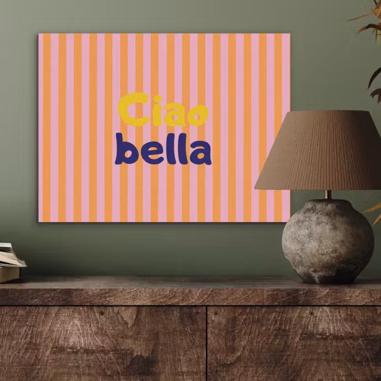 Verticaal - Strepen - Oranje - Ciao bella PET vilt klein -sfeer2