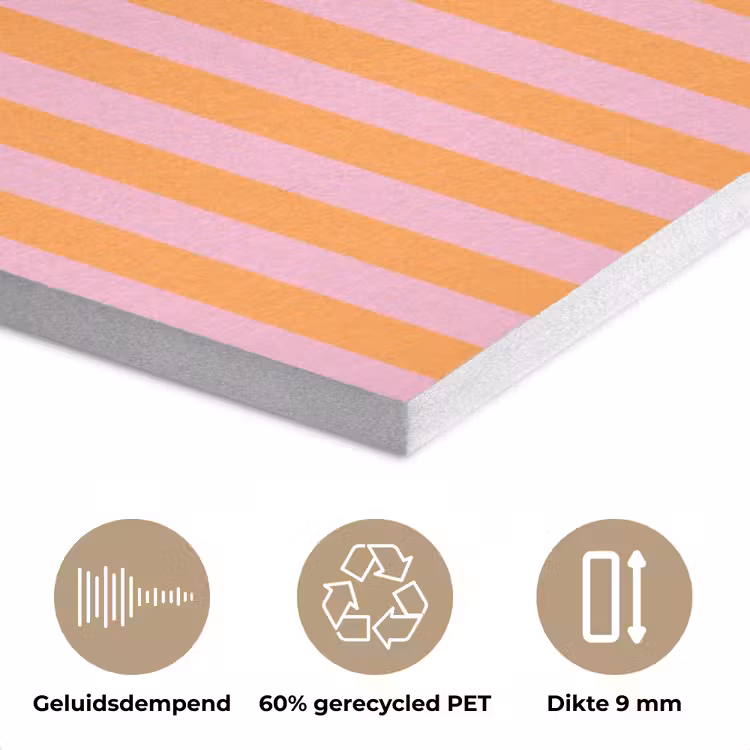 Verticaal - Strepen - Oranje - Ciao bella PET vilt klein -closeup_NL