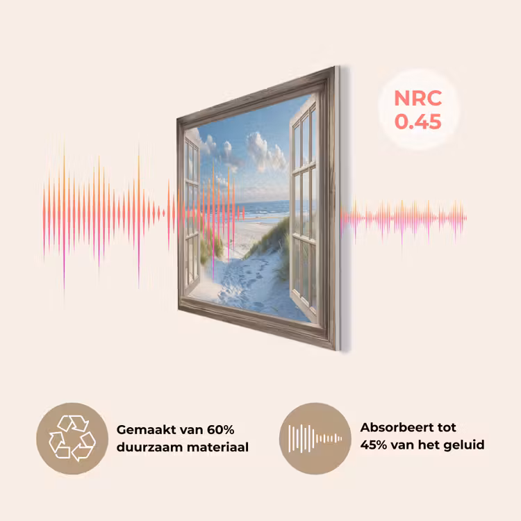 Doorkijk - Strand - Raam - Duinen - Zee PET vilt klein -USP_NL