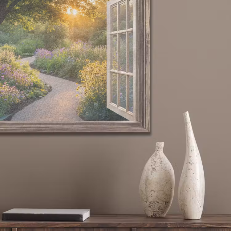 Doorkijk - Bloemen - Natuur - Zon - Pad PET vilt klein -sfeer6_closeup