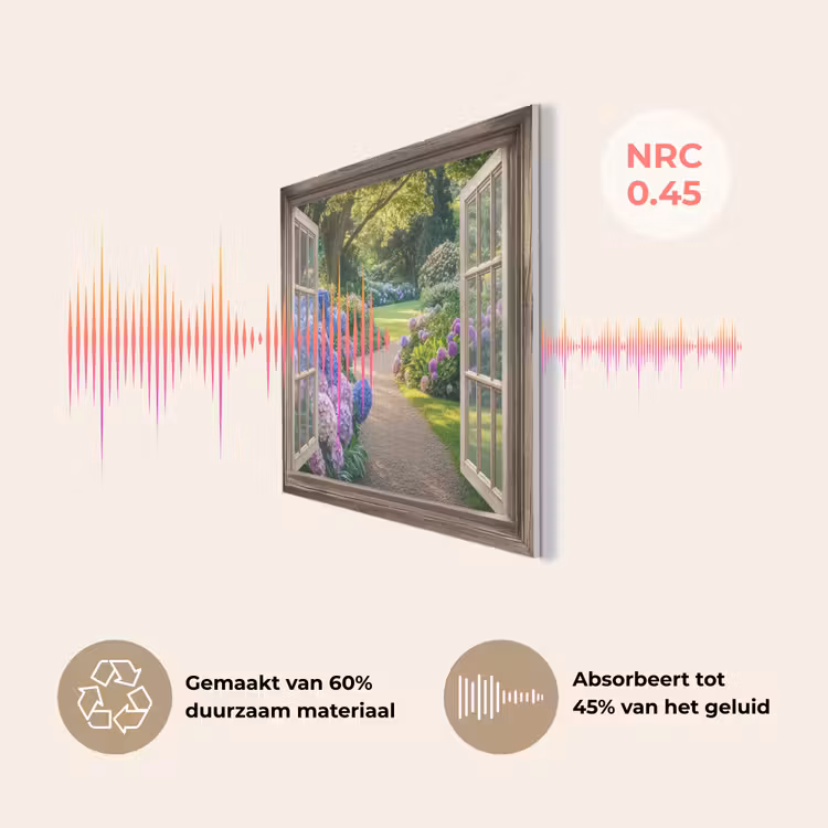 Doorkijk - Tuin - Raam - Hortensia - Bloemen PET vilt klein -USP_NL