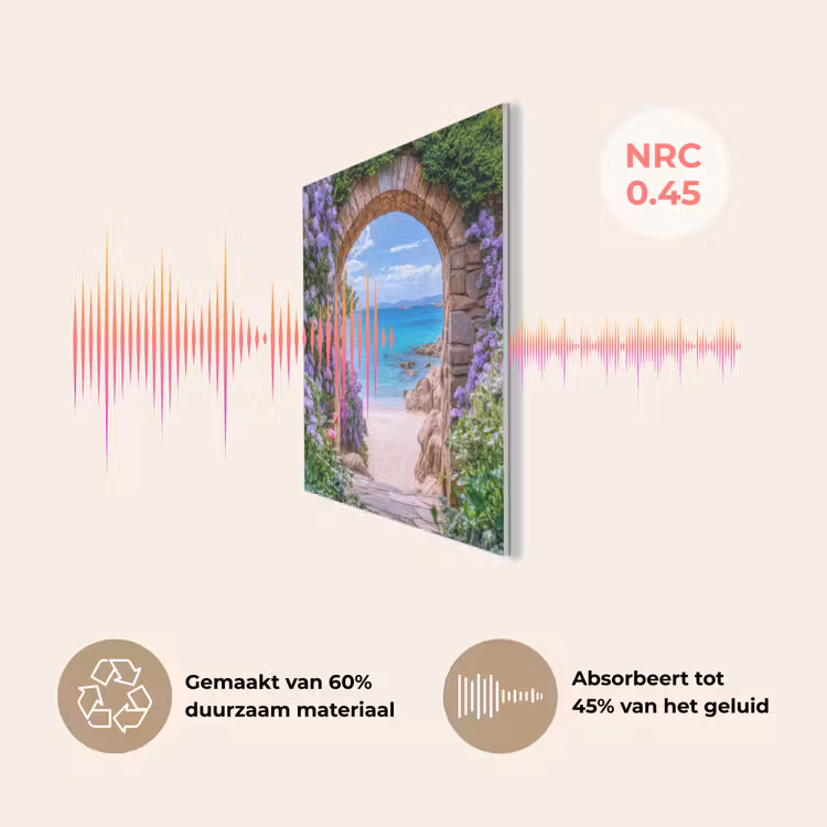 Doorkijk - Poort - Zee - Strand - Rotsen PET vilt klein -USP_NL