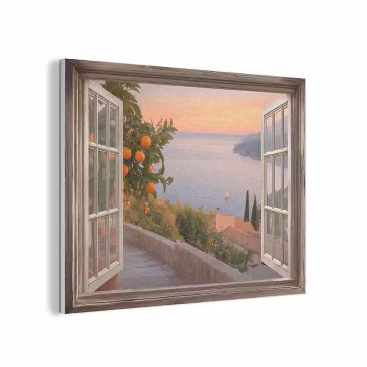 Doorkijk - Uitzicht - Meer - Landschap PET vilt klein -3d