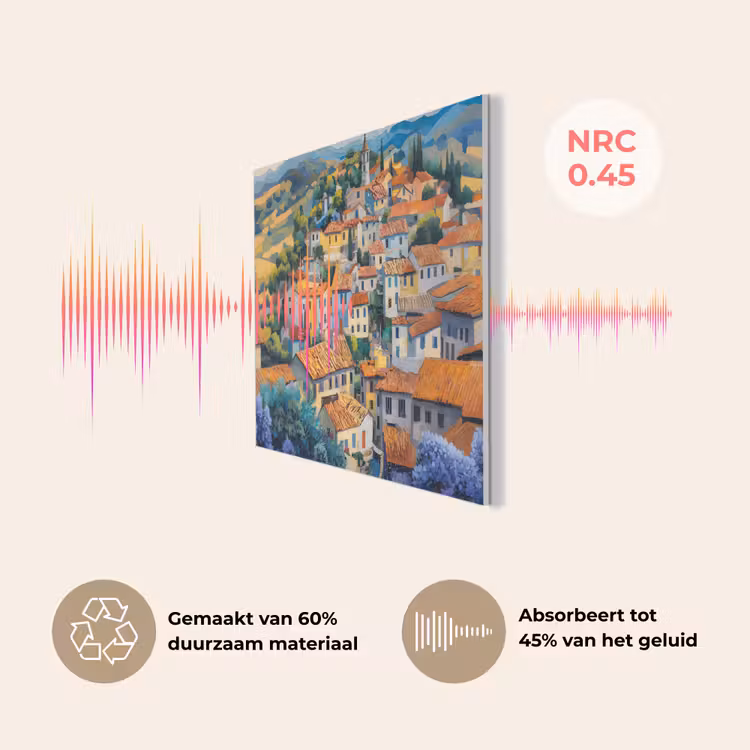 Dorp - Heuvels - Landschap - Bomen PET vilt klein -USP_NL