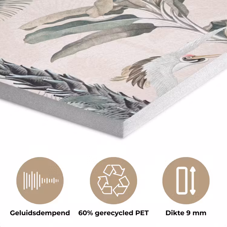 Inductie afdekplaat - Vintage - Jungle - Dieren - Natuur - Inductie beschermer PET vilt klein -closeup_NL