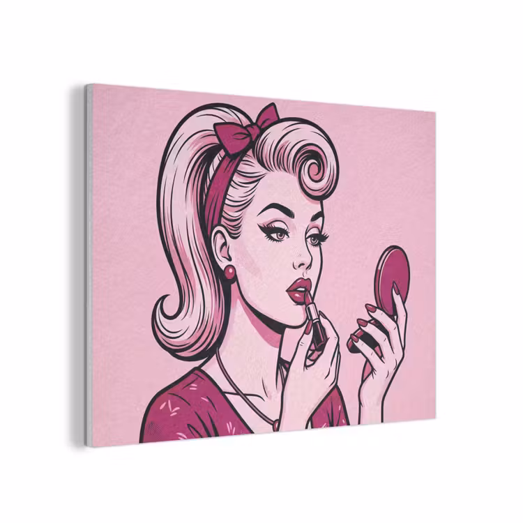 Vintage - Vrouw - Roze PET vilt klein -3d
