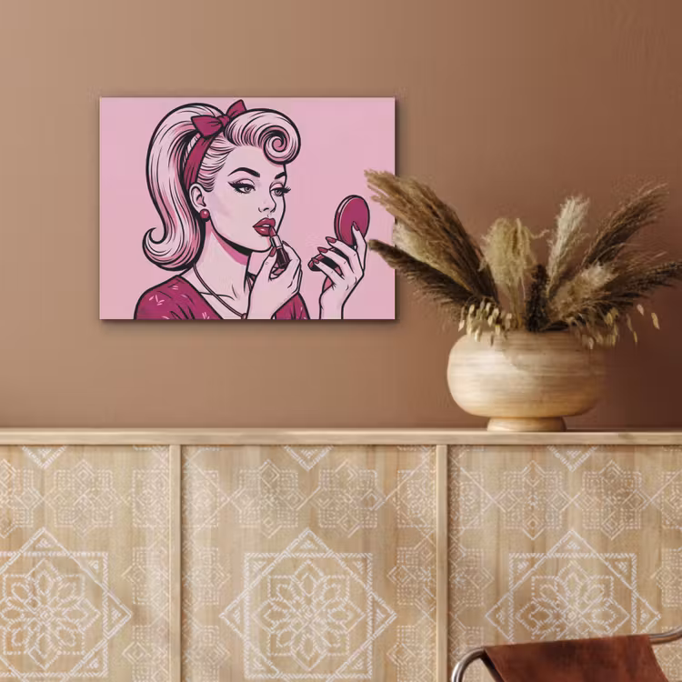Vintage - Vrouw - Roze PET vilt klein -sfeer4
