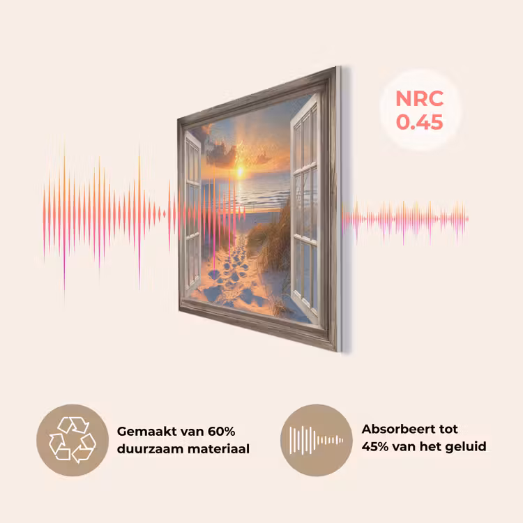 Doorkijk - Strand - Duinen - Zonsondergang PET vilt klein -USP_NL