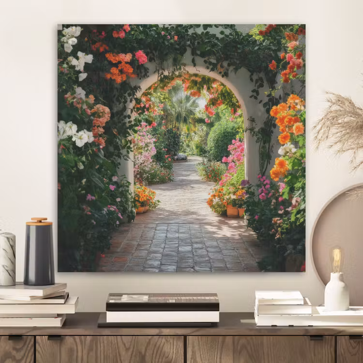 Doorkijk - Bloemen - Natuur - Bloementuin PET vilt klein -sfeer1