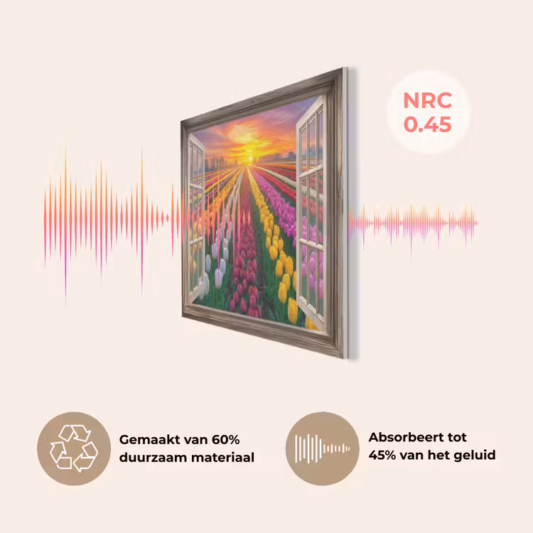 Doorkijk - Bloemen - Tulpen - Kleurrijk - Zonsondergang PET vilt klein -USP_NL