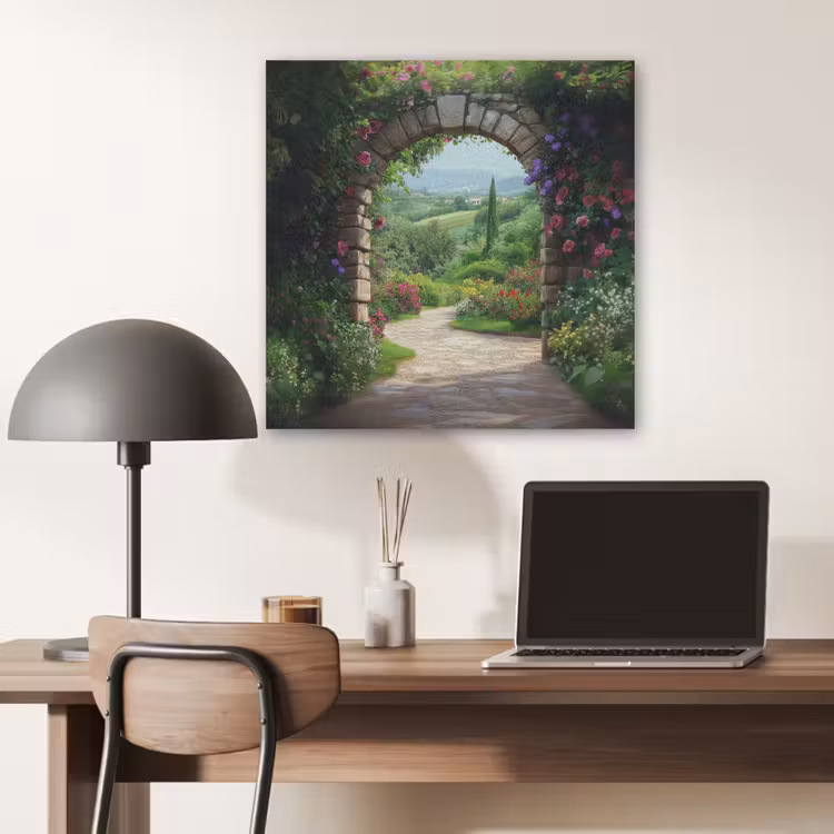 Doorkijk - Landschap - Bloemen - Pad - Uitzicht PET vilt klein -sfeer5