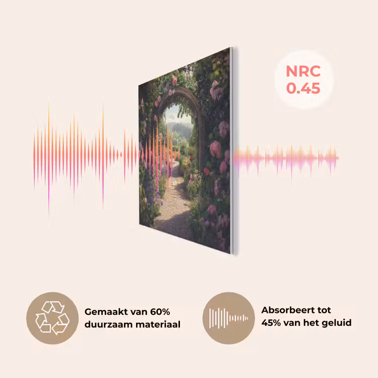 Doorkijk - Landschap - Bloemen - Rozenboog - Natuur PET vilt klein -USP_NL