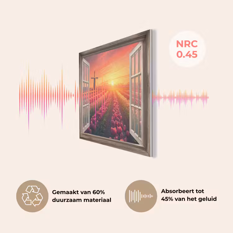 Doorkijk - Tulpen - Zonsondergang - Bloemen - Kleurrijk PET vilt klein -USP_NL