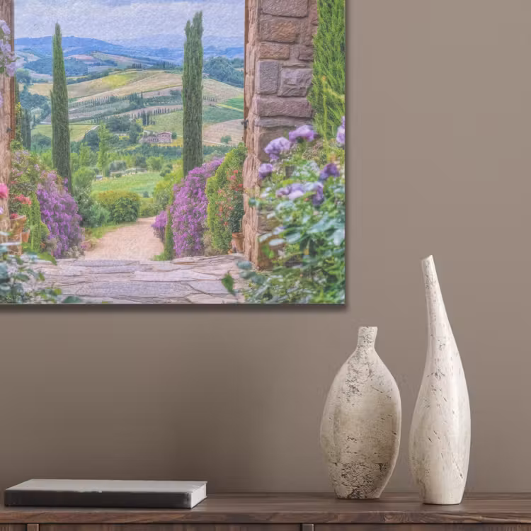 Doorkijk - Toscane - Landschap - Poort PET vilt klein -sfeer6_closeup